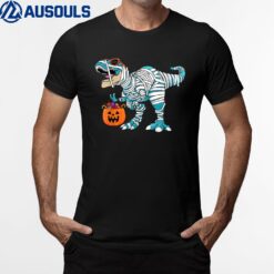 Funny Dino Mummy T Rex Dinosaur Halloween Candy T-Shirt