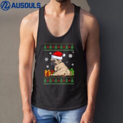 Funny Dog lovers Cute Pug Santa Hat Christmas Tank Top