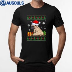 Funny Dog lovers Cute Pug Santa Hat  Christmas T-Shirt