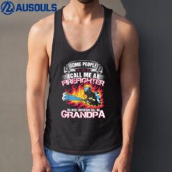 Funny Fireman Grandpa Fire Department Proud Firefighter Tank Top