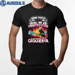 Funny Fireman Grandpa Fire Department Proud Firefighter T-Shirt