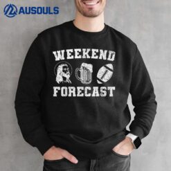 Funny Football Weekend Forecast Jesus Football And Beer Sweatshirt