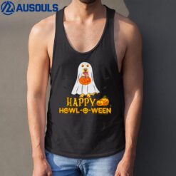 Funny Golden Retriever Ghost Halloween Tank Top