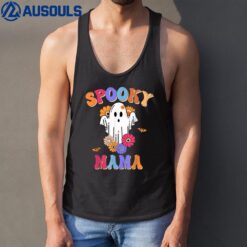 Funny Groovy Spooky Mama Halloween Tank Top