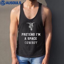 Funny Halloween Pretend I'm A Space Cow Tank Top