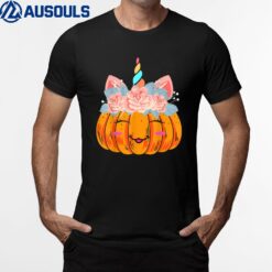 Funny Halloween Thanksgiving Cute Unicorn Pumpkin Costume T-Shirt