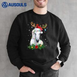 Funny Horse Reindeer Antlers Lights Ornament Christmas Xmas Sweatshirt