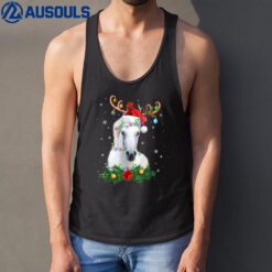 Funny Horse Reindeer Antlers Lights Ornament Christmas Xmas Tank Top