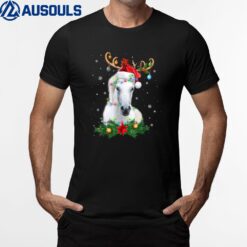Funny Horse Reindeer Antlers Lights Ornament Christmas Xmas T-Shirt