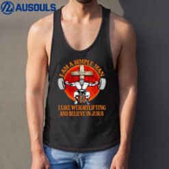 Funny I Like Weightlifting And Believe In Jesus Christian Tank Top