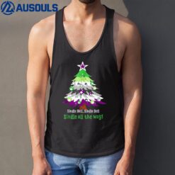 Funny Oriented AroAce Christmas Tree Pride Tank Top