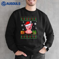 Funny Pig lovers Cute Pig Santa Hat Ugly Christmas Sweater Sweatshirt