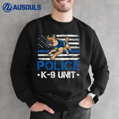 Funny Police K9 Unit Patriotic Flag Police Dog Sweatshirt