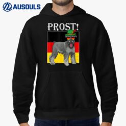 Funny Prost Lederhosen Schnauzer Dog German Flag Oktoberfest Hoodie