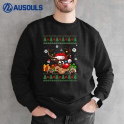 Funny Reindeer Lovers Santa Hat Christmas Sweatshirt