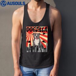 Funny Retro Japanese Dogzilla Staffordshire Bull Terrier Tank Top