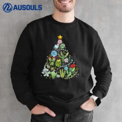 Funny Succulent Christmas Tree Cactus Gardener Xmas Sweatshirt