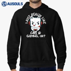 Gamer Boy And Girl Funny Cats Lover Video Games Cat Gaming Hoodie