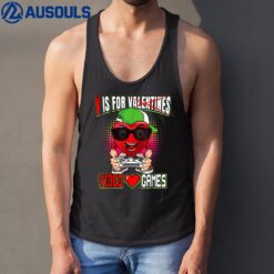 Gamer Boys Teen Valentines Day Shirt V Is For Video Games Tank Top