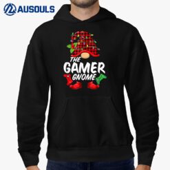 Gamer Gnome Plaid Red Funny Christmas Video Gamer Men Boys Hoodie