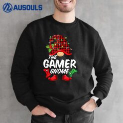 Gamer Gnome Plaid Red Funny Christmas Video Gamer Men Boys Sweatshirt