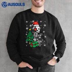 Gamer Skeleton Santa Christmas Gaming Boys Kids Men Youth Sweatshirt