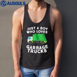 Garbage Truck Shirt Just A Boy Who Loves Garbage Trucks Tank Top