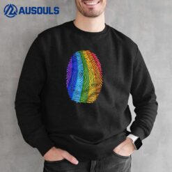 Gay Lesbian Transgender LGBT Fingerprint Rainbow Flag Sweatshirt