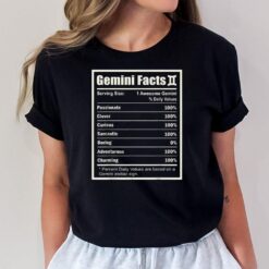 Gemini Zodiac Sign Fun Facts Shirt Men Women Birthday T-Shirt