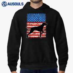German Short-haired Pointer Dog Silhouette American flag Hoodie