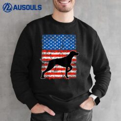 German Short-haired Pointer Dog Silhouette American flag Sweatshirt