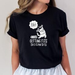 Getting Fit Dumbbell Workout Kitty T-Shirt