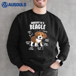 Gifts For Beagle Lovers Dog Mom Funny Anatomy Of A Beagle Sweatshirt