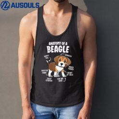 Gifts For Beagle Lovers Dog Mom Funny Anatomy Of A Beagle Tank Top