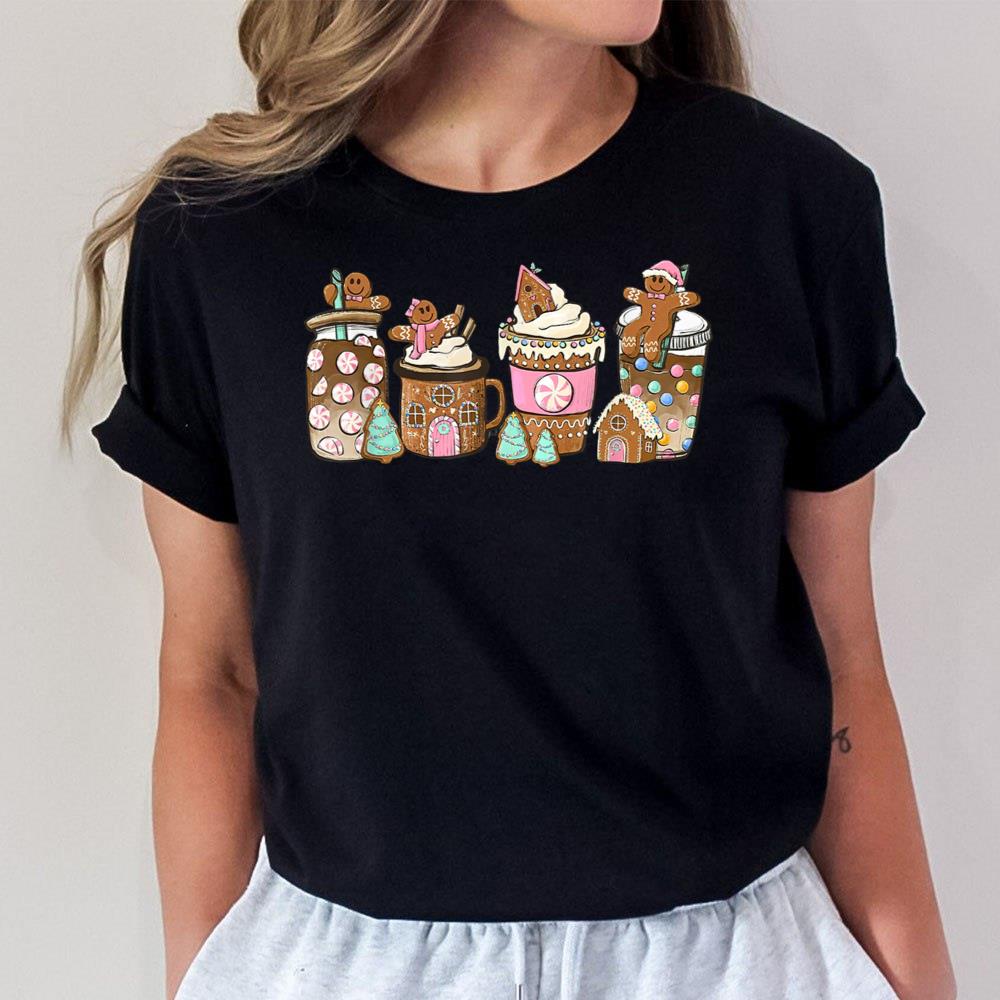 Gingerbread Cookies Christmas Coffee Latte Cozy Winter Unisex T-Shirt