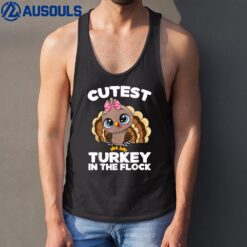 Girls Thanksgiving Shirt For Kids Toddlers Cutest Turkey Tank Top