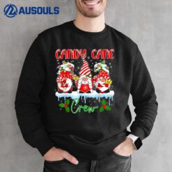 Gnome Lover Candy Funny Xmas Gifts Candy Cane Crew Christmas Sweatshirt