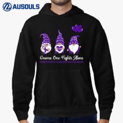 Gnome One Fights Alone Pancreatic Cancer Awareness Ribbon Hoodie