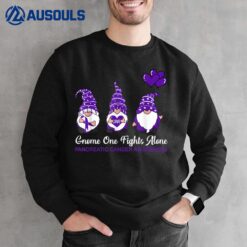 Gnome One Fights Alone Pancreatic Cancer Awareness Ribbon Sweatshirt