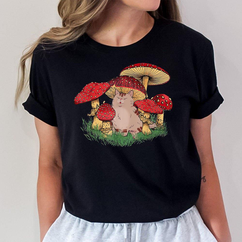 Goblincore Cat Mushroom Unisex T-Shirt