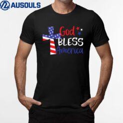 God Bless America Christian Religious American Flag T-Shirt