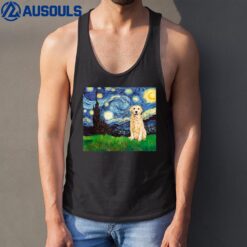 Golden Retriever Starry Night Inspired Goldie Dog Art Owner Tank Top