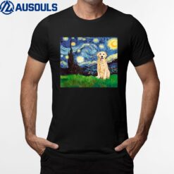 Golden Retriever Starry Night Inspired Goldie Dog Art Owner T-Shirt