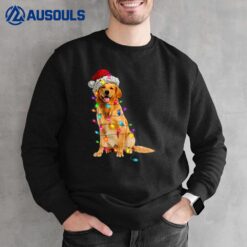 Golden Retrievers Christmas Lights Hat Santa Dog Lover Sweatshirt