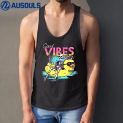 Good Vibes Only Skeleton Summer Vacation Hello Pool Tank Top