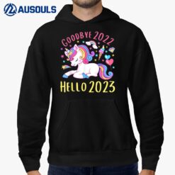 Goodbye 2022 Hello 2023 Happy New Year Christmas Unicorn Hoodie