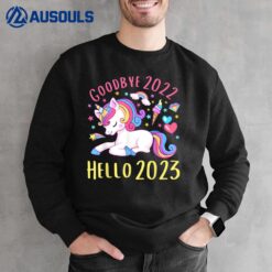 Goodbye 2022 Hello 2023 Happy New Year Christmas Unicorn Sweatshirt