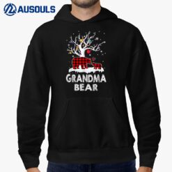 Grandma Bear Christmas Pajama Red Plaid Buffalo Family Hoodie