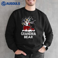 Grandma Bear Christmas Pajama Red Plaid Buffalo Family Sweatshirt