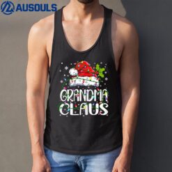 Grandma Claus Christmas Lights Pajama Family Matching Tank Top